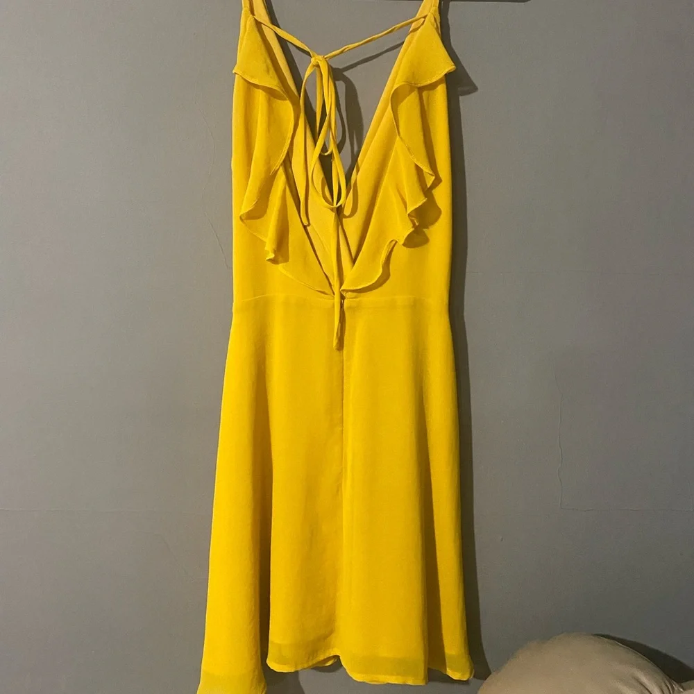 Lulu’s Hot Like Fire Golden Yellow Spaghetti Strap Backless Dress - Picture 4 of 8